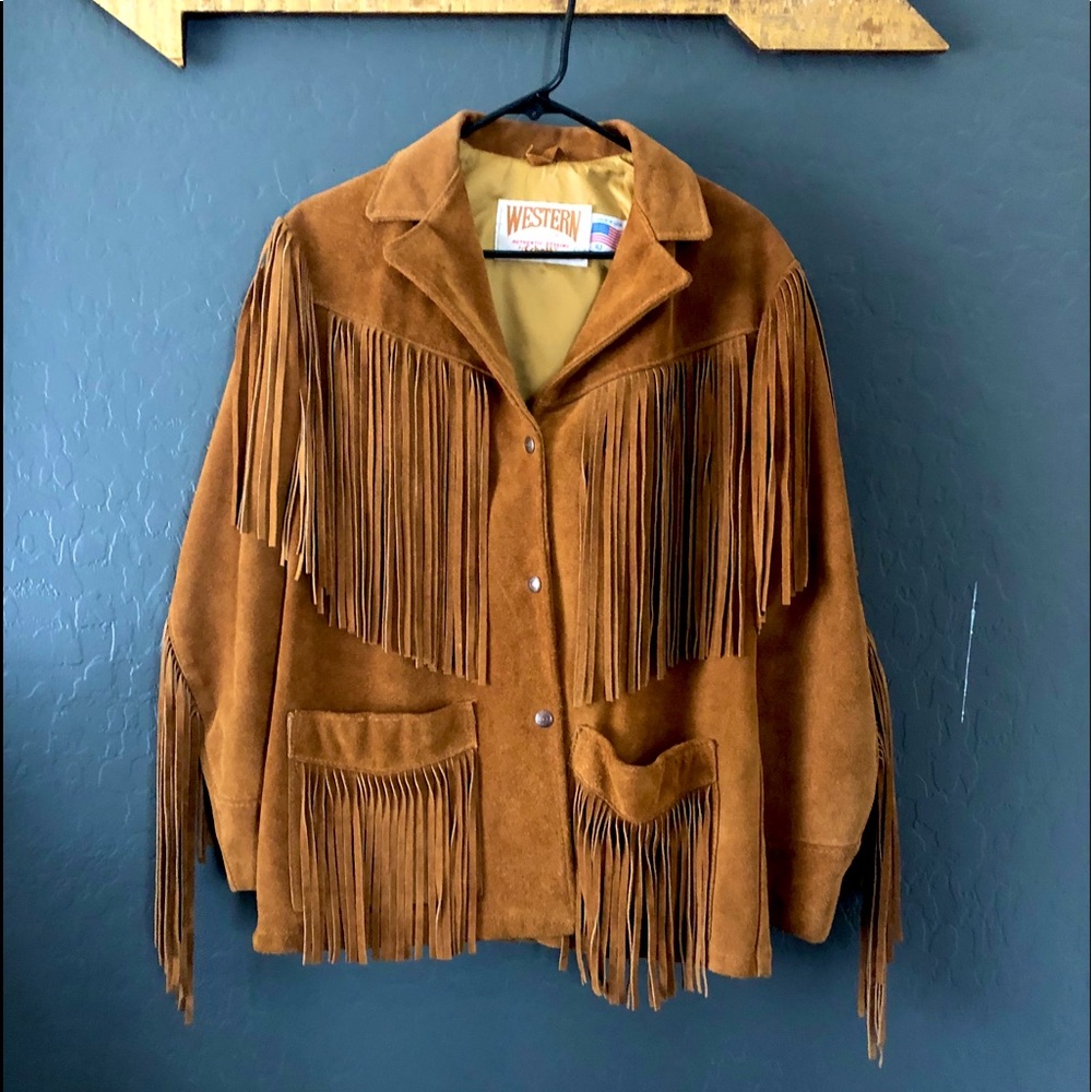 Vintage fringe leather jacket